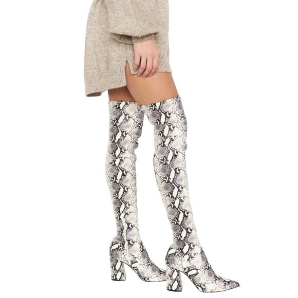 Steve Madden Women's Jacoby Thigh High Over The Knee Boots Snake Pattern Tall 6 - Picture 1 of 6